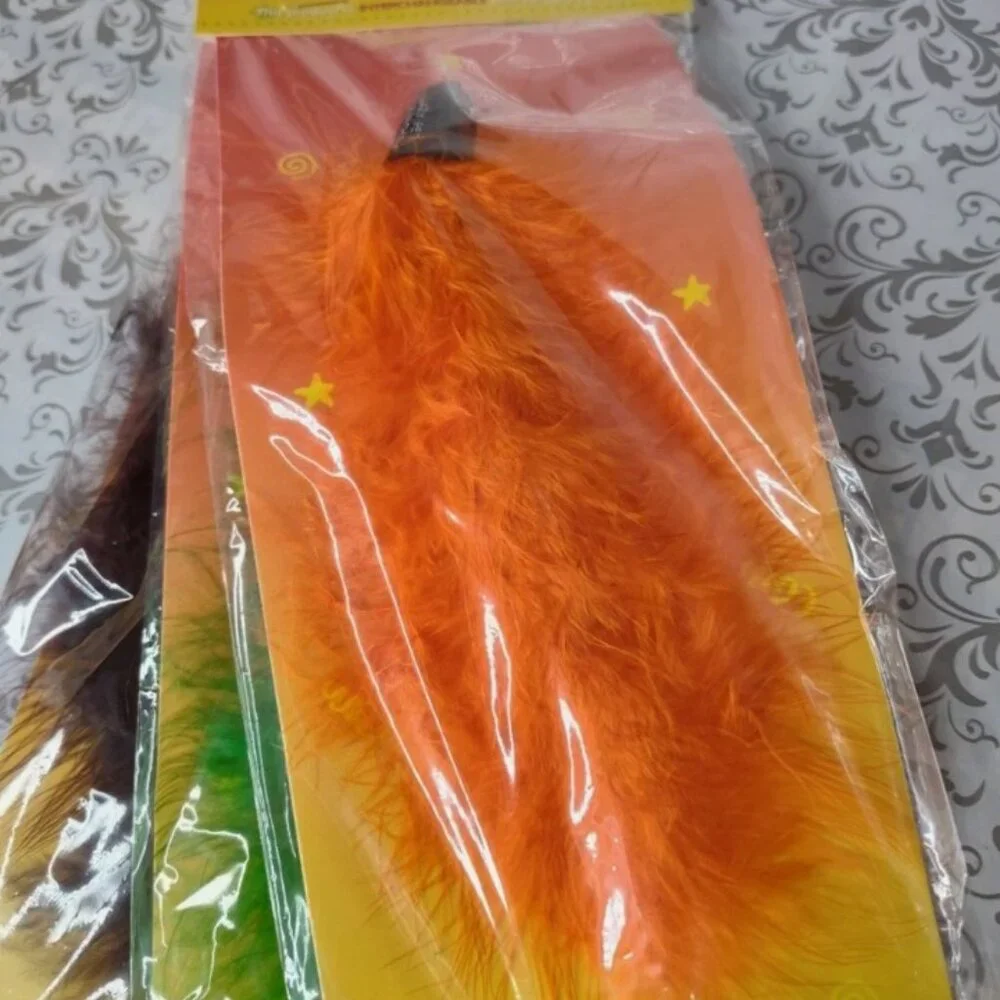 Lot of 3 Lazy Pet Interactive Tail Tease Cat Toy Orange, Green, & Brown